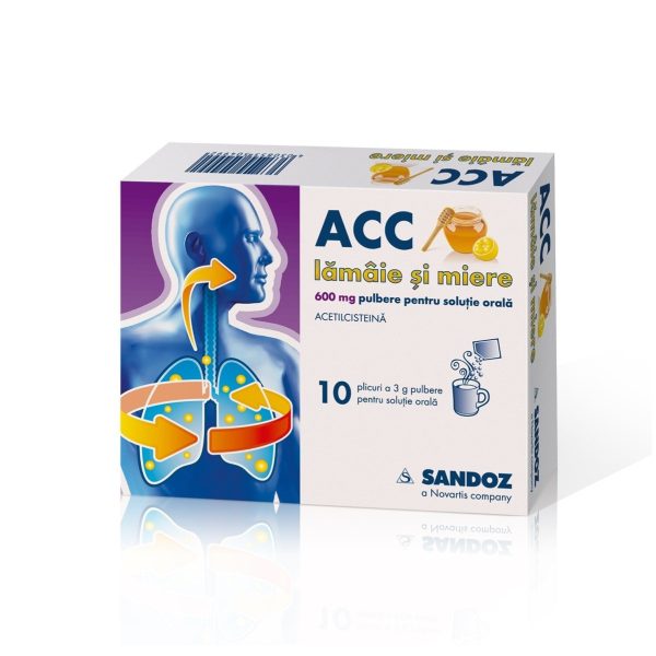 ACC lamaie si miere 600 mg ACC lamaie si miere 600 mg, 10 plicuri, Sandoz
