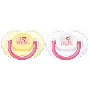 AVENT Suzete Soft Silicone, 0-6 luni, SCF172/50, 2bucati (i love milk)