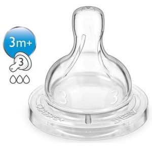 AVENT Tetina Airflex,3 luni,3 orificii, SCF633/27, 2 bucati