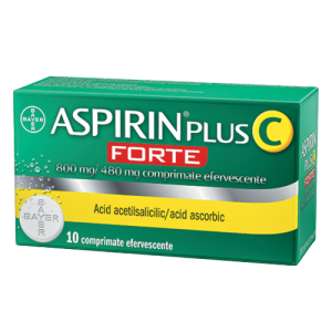 Aspirin Plus C Forte 800 mg/480 mg, 10 comprimate efervescente, Bayer