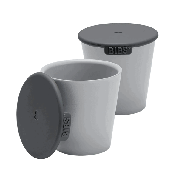 BIBS Set 2 Pahare cu Capac pentru Copii, Cloud