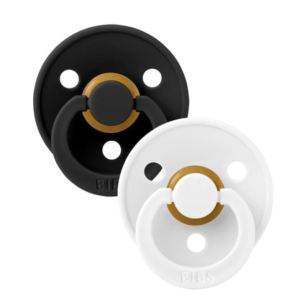 BIBS Set 2 Suzete Colour Black/White, 6-18L (Size 2), Latex