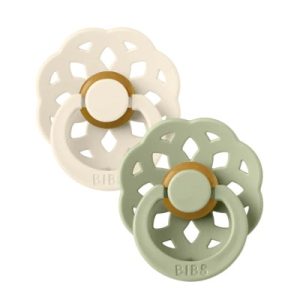 BIBS Set 2 Suzete Colour Ivory/Sage BIBS Set 2 Suzete Colour Ivory/Sage, 6-18L (Size 2), Latex, 1 buc