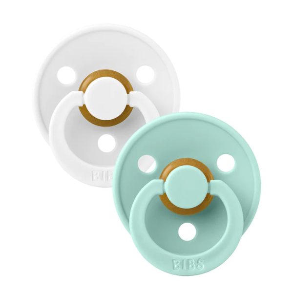 BIBS Set 2 Suzete Colour White/Mint, 0-6L (Size 1), Latex