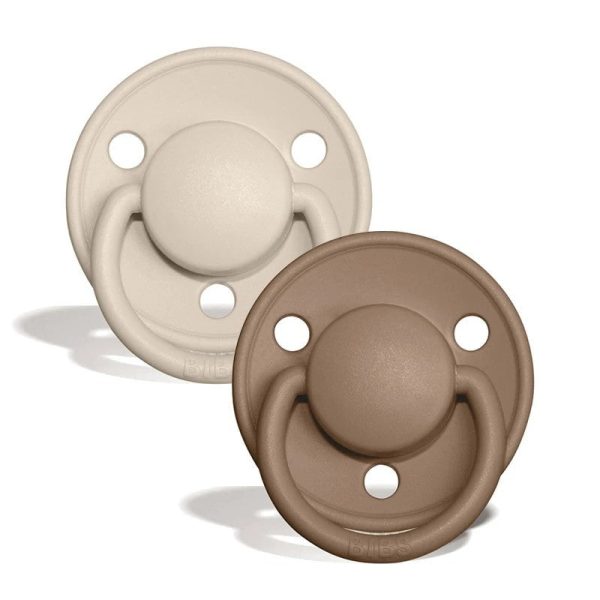 BIBS Set 2 Suzete De Lux Vanilla/Dark Oak, 0-3 Ani, Silicon, 1 buc
