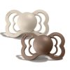 BIBS Set 2 Suzete Supreme Vanilla/Dark Oak, 0-6L (Size 1), Silicon, 1 buc