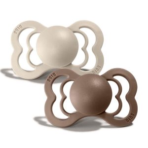 BIBS Set 2 Suzete Supreme Vanilla/Dark Oak BIBS Set 2 Suzete Supreme Vanilla/Dark Oak, 0-6L (Size 1), Silicon, 1 buc