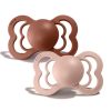 BIBS Set 2 Suzete Supreme Woodchuck/Blush, 6-18L (Size 2), Silicon, 1 buc