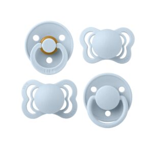 BIBS Set 4 Suzete Try-It BIBS Set 4 Suzete Try-It, Size 1, 0 Luni, Baby Blue
