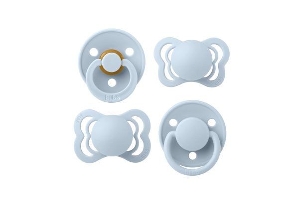 BIBS Set 4 Suzete Try-It, Size 1,  0 Luni, Baby Blue