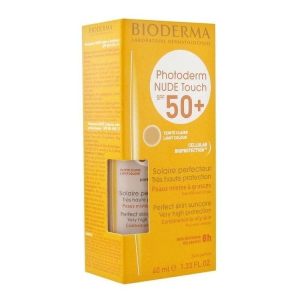BIODERMA Fluid pentru piele mixta si grasa nuanta Light Photoderm Nude Touch SPF 50, 40ml