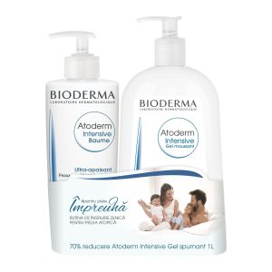 BIODERMA Pachet Balsam Atoderm Intensive, 500ml  Gel spumant Atoderm Intensive, 1000 ml