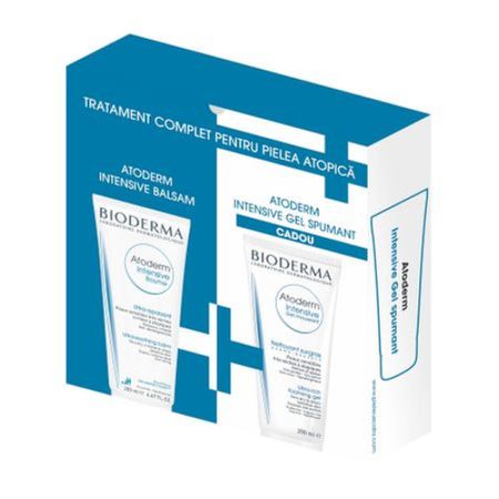 BIODERMA Pack Balsam Atoderm Intensive, 200 ml  Gel spumant Atoderm Intensive, 200 ml (cadou)