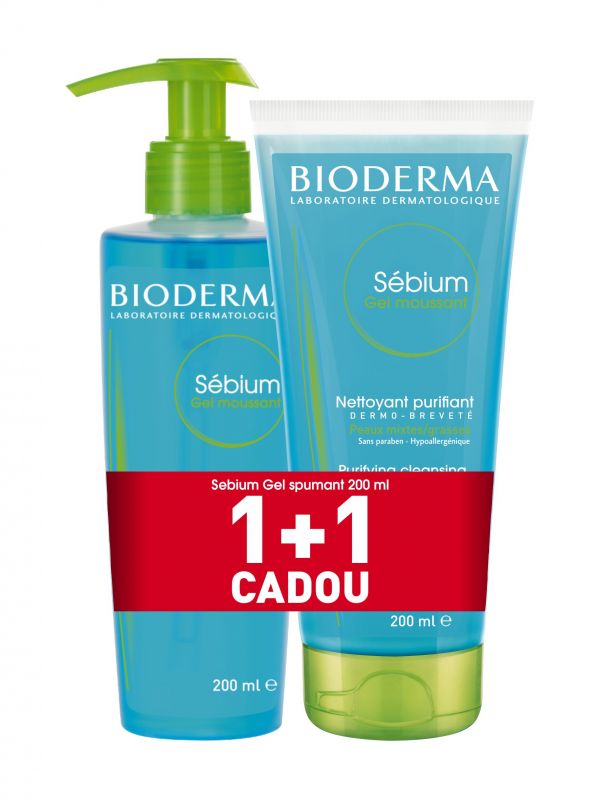 BIODERMA Pack Sebium gel spumant BIODERMA Pack Sebium gel spumant, 200 ml Gel spumant Sebium Gommant, 100 ml (cadou)