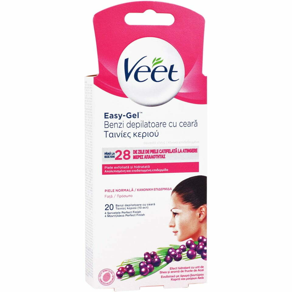 Benzi depilatoare cu ceara, 20 bucati, Veet