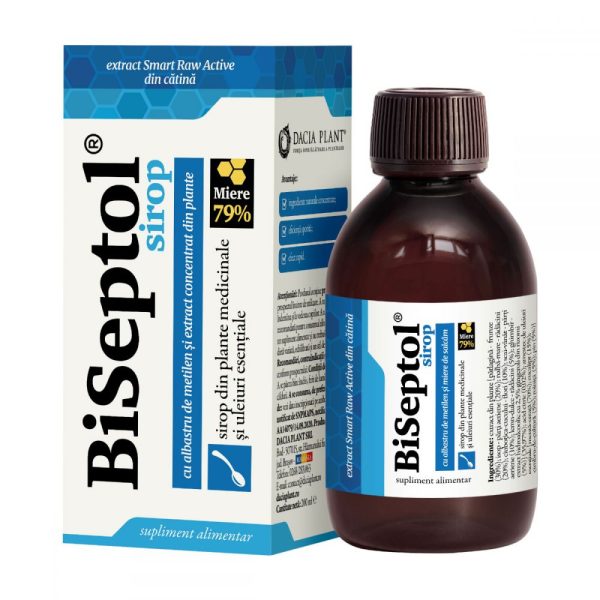 BiSeptol sirop cu albastru de metilen si extract concentrat din plante, 200 ml, Dacia Plant
