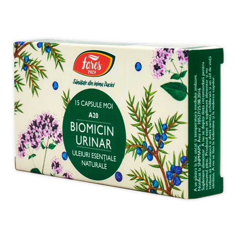 Biomicin urinar A20, 15 capsule, Fares