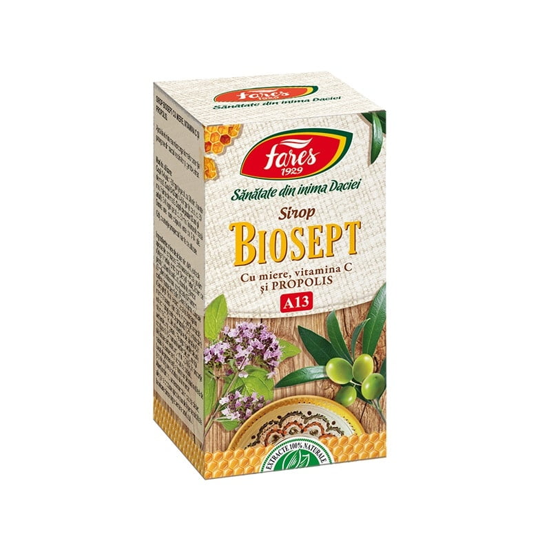Biosept A13 sirop miere si propolis, 100 ml, Fares