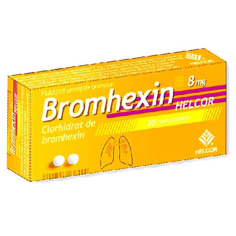 Bromhexin Helcor 8 mg, 20 comprimate, Helcor