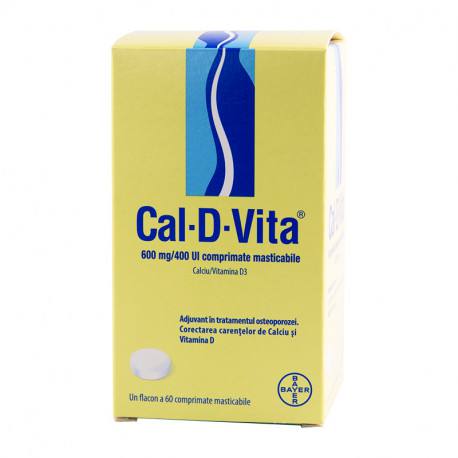 Cal-D-Vita, 60 comprimate masticabile, Bayer