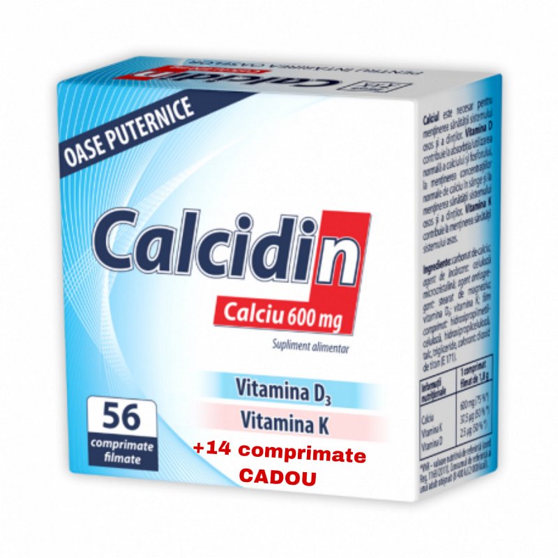 Calcidin 600mg Calcidin 600mg, 56 14 comprimate, Zdrovit