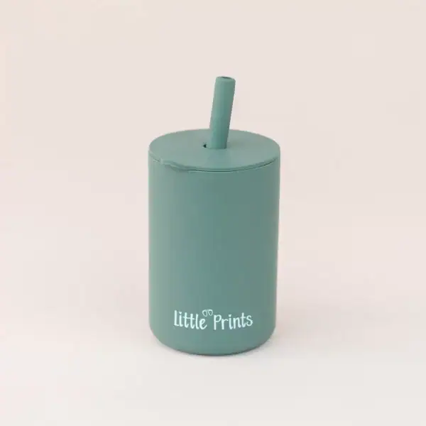 Cana Silicon cu Pai Antrenament Oil Green, 1 buc, Little Prints