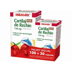 Cartilaj de Rechin Plus 740 mg cu Vitamina C, 100  30 capsule, Walmark