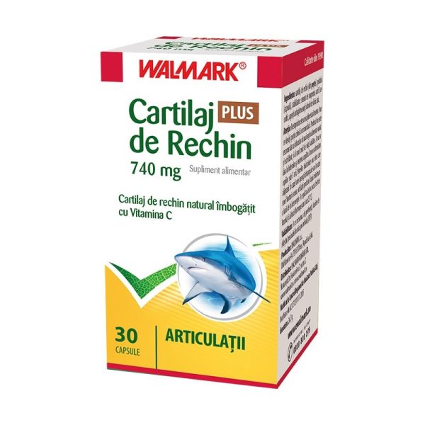 Cartilaj de Rechin Plus 740 mg cu vitamina C, 100 capsule, Walmark