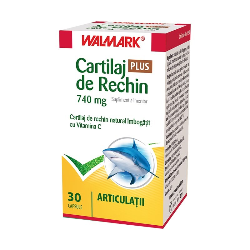 Cartilaj de Rechin Plus 740 mg cu vitamina C, 100 capsule, Walmark
