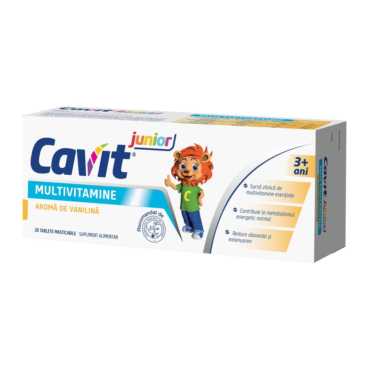 Cavit Junior cu aroma de vanilie, 20 tablete masticabile, Biofarm