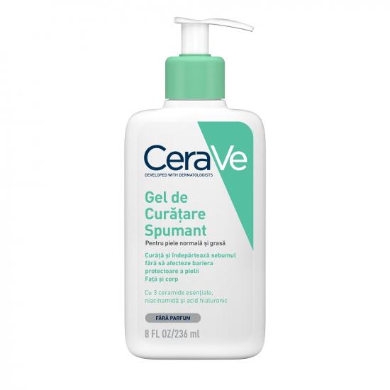 CeraVe Gel de curatare spumant pentru piele normal-grasa, 236 ml