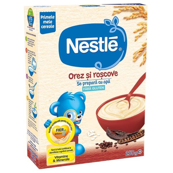 Cereale pe baza de orez si roscove, incepand de la 6 luni, 250 g, Nestle
