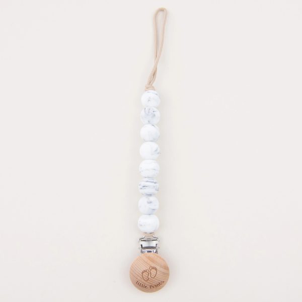 Clip Lantisor Suzeta Clasic Marble, 1 buc, Little Prints