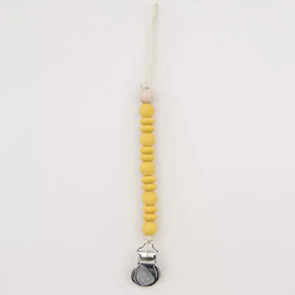Clip Suzeta Melody Mustard, 1 buc , Little Prints