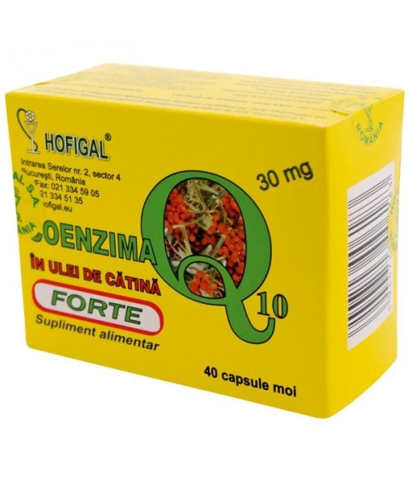 Coenzima Q10 in ulei de catina Forte 30 mg, 40 capsule, Hofigal