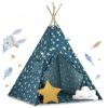 Cort de Joaca pentru Copii cu Lumini si 2 Pernite 120x120x165cm Bleumarin cu Stelute, Ricokids