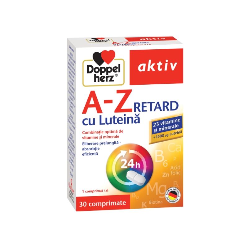 DOPPELHERZ Aktiv A-Z Retard cu Luteina DOPPELHERZ Aktiv A-Z Retard cu Luteina, 30 comprimate