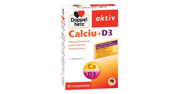 DOPPELHERZ Aktiv Calciu si Vitamina D3 DOPPELHERZ Aktiv Calciu si Vitamina D3, 30 comprimate