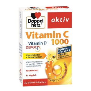 DOPPELHERZ Aktiv Vitamina C 1000 mg Vitamina D depot DOPPELHERZ Aktiv Vitamina C 1000 mg Vitamina D depot, 30 comprimate