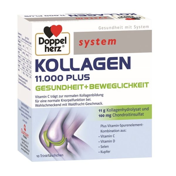 DOPPELHERZ System Kollagen Plus 11000, 10 flacoane unidoza