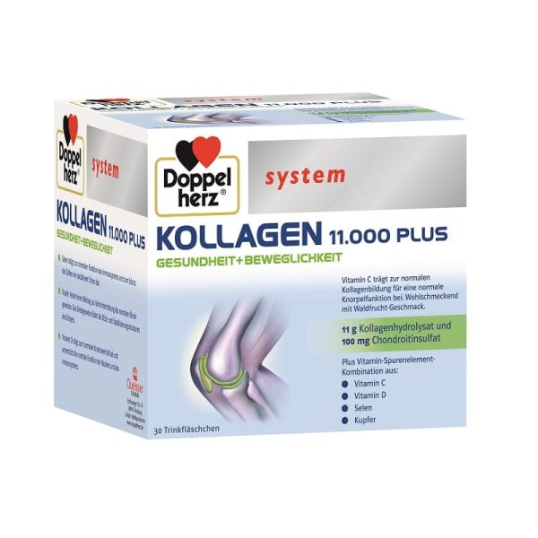 DOPPELHERZ System Kollagen Plus 11000, 30 flacoane unidoza