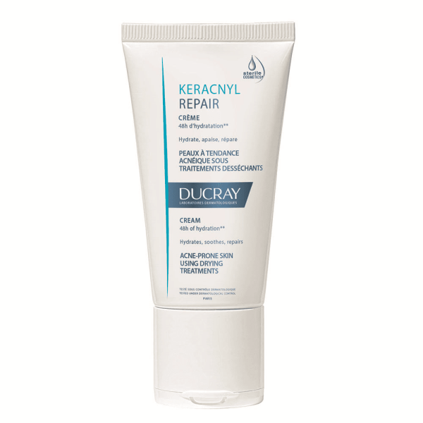 DUCRAY Crema hidratanta anti-imperfectiuni pentru tenul cu tendinta acneica Keracnyl Repair, 50 ml