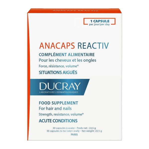 DUCRAY Supliment pentru par si unghii Anacaps Reactiv, 30 capsule
