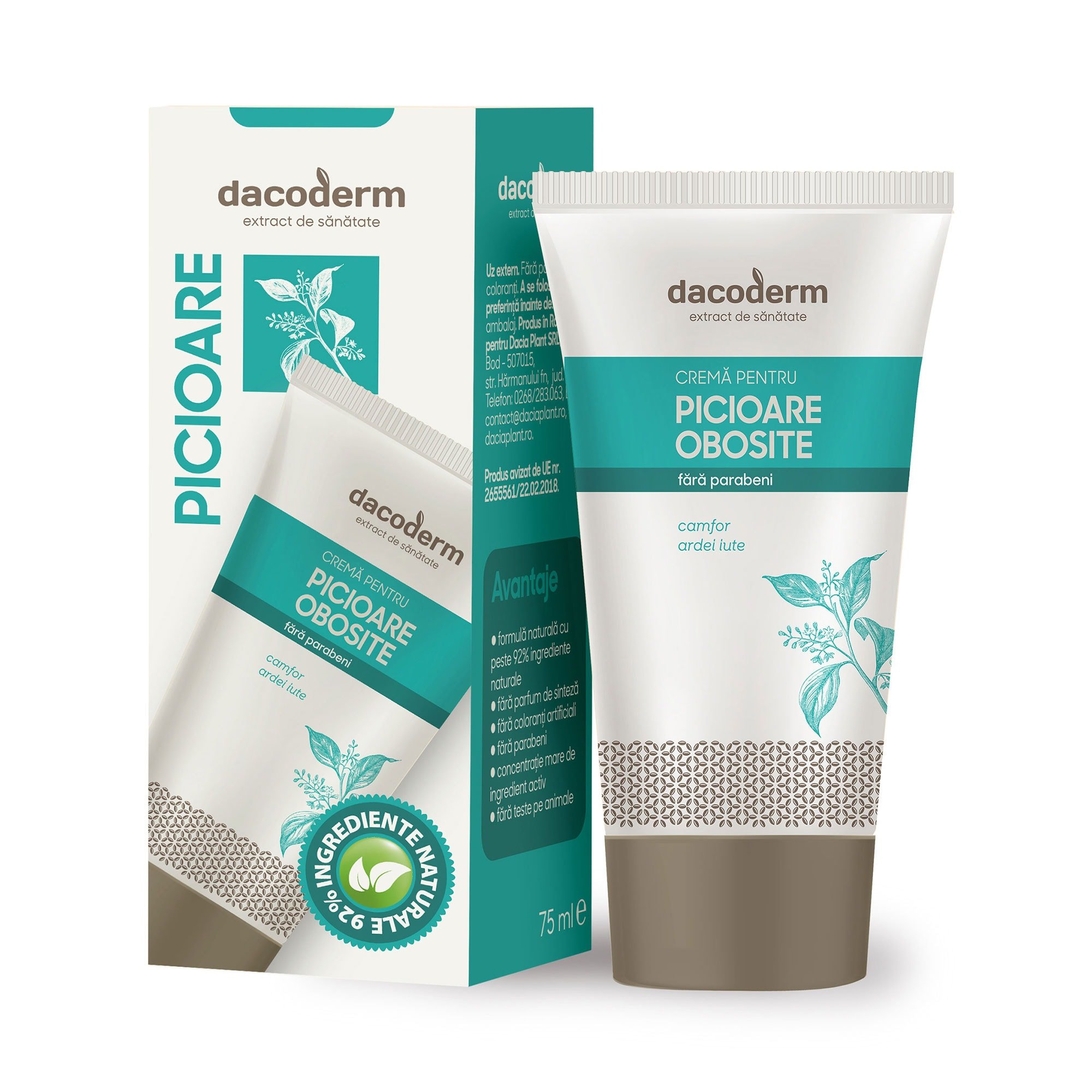 Dacoderm Crema pentru picioare obosite Dacoderm Crema pentru picioare obosite, 75 ml, Dacia Plant