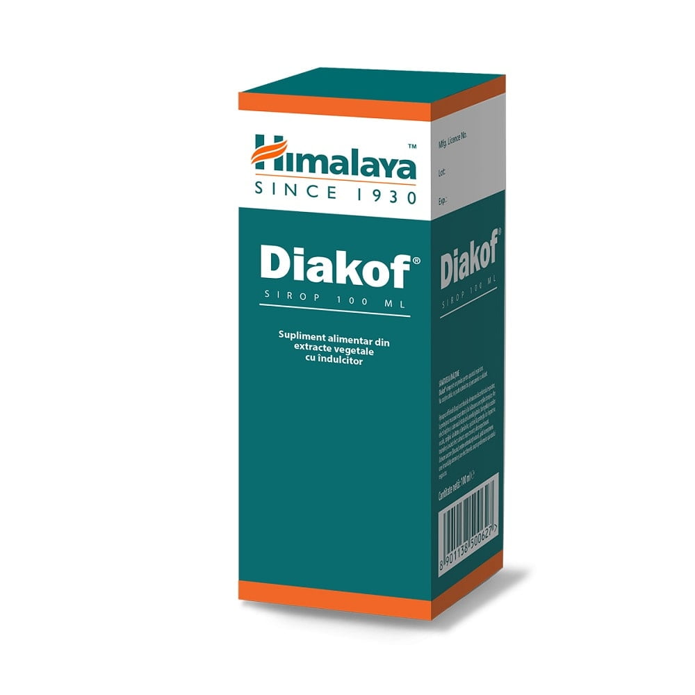 Diakof sirop impotriva tusei fara indulcitori, 100 ml, Himalaya