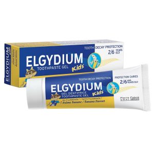 ELGYDIUM Pasta de dinti pentru copii cu aroma de banane, 2-6 ani, 50 ml