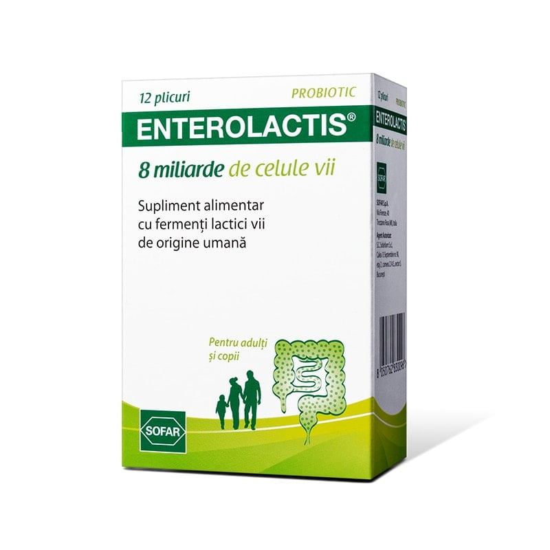 Enterolactis Probiotic, 12 plicuri, Sofar