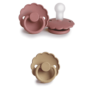 FRIGG Set 2 Suzete Daisy Blush/Croissant, 0-6L (Size 1), Silicon