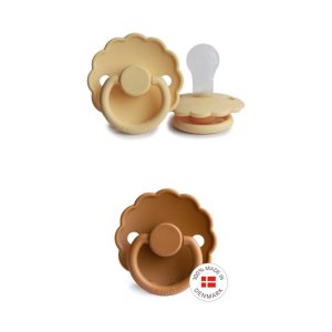 FRIGG Set 2 Suzete Daisy Pale Daffodil/Cappuccino FRIGG Set 2 Suzete Daisy Pale Daffodil/Cappuccino, 6-18L (Size 2), Silicon