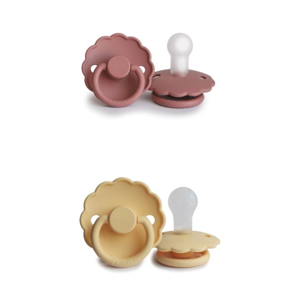 FRIGG Set 2 Suzete Daisy Powder Blush/Pale Daffodil , 6-18L (Size 2), Silicon